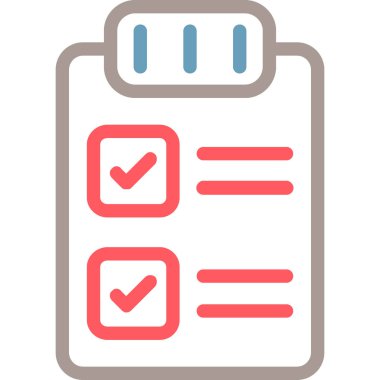 onay listesi düz simgesini, vektör, illüstrasyon