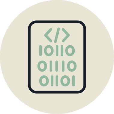 ikili kod modern simge, vektör illüstrasyonu