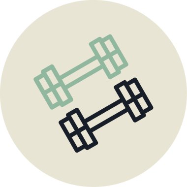 Tek bir izole halterin vektör çizimi.