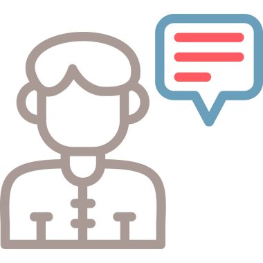 Konuşma yap. Web simgesi basit illüstrasyon