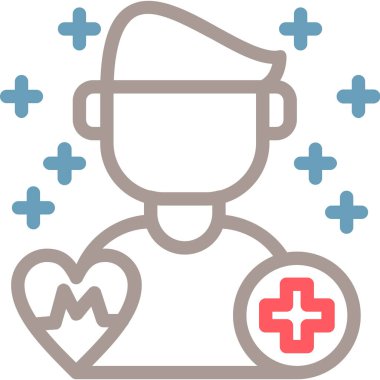 Hemşire hanım. Web simgesi basit illüstrasyon