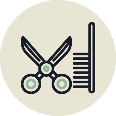 Makas düz simge, vektör illüstrasyonu