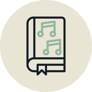 müzik yassı simgesi, vektör, illüstrasyon