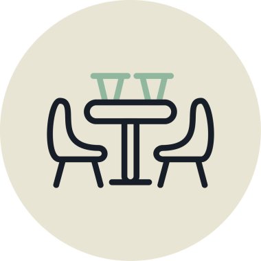 Masa. Web simgesi basit illüstrasyon