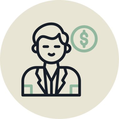 İş adamı simgesinin vektör illüstrasyonu