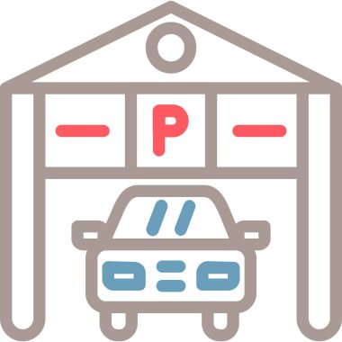 Otopark simgesi doldurulmuş taslak biçiminde