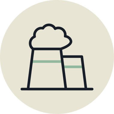 Bir fabrika simgesinin vektör illüstrasyonu