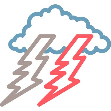 fırtına yıldırım vektörü simgesi