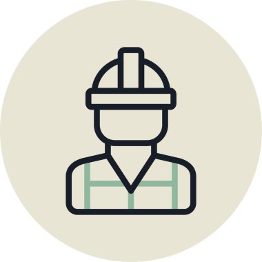 Endüstriyel İşçi Çemberi Vektör İllüstrasyonu