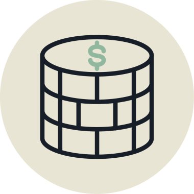 Dolar. Web simgesi basit illüstrasyon