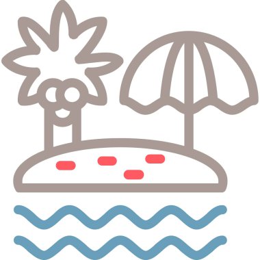 Yaz tatili simgesi - taslak biçiminde