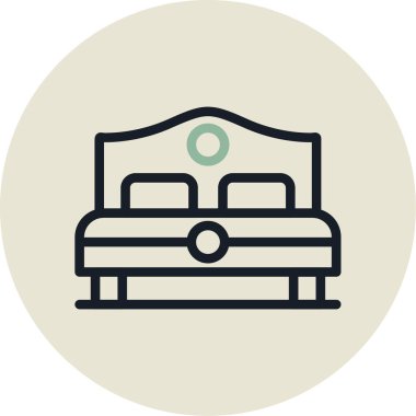 yatak ikonu vektör illüstrasyonu