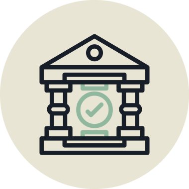 Banka. Web simgesi basit illüstrasyon