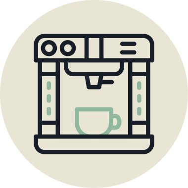 kahve makinesi ikon vektör illüstrasyonu