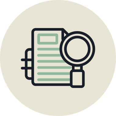 Belge vektör simgesi olan büyüteç