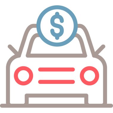 araba para simgesi, vektör illüstrasyonu