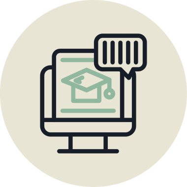 çevrimiçi eğitim, basit vektör illüstrasyon tasarımı