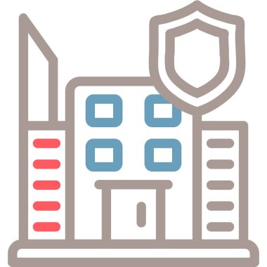 Bina. Web simgesi basit illüstrasyon