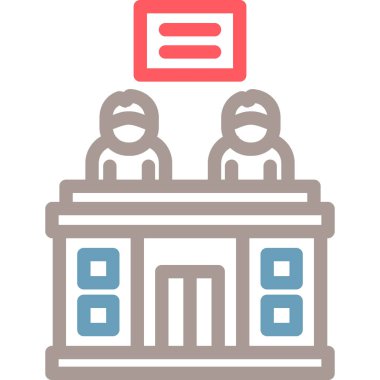 mahkeme binası ikon vektör illüstrasyonu