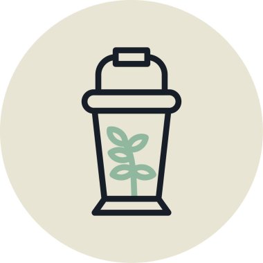 Yapraklı bir fincanın vektör çizimi