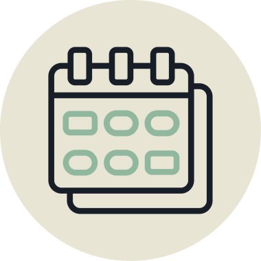 Takvim simgesi vektör illüstrasyonu