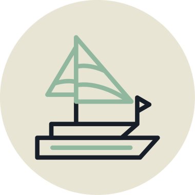 Yelkenli. Web simgesi basit illüstrasyon