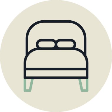 Yatağa. Web simgesi basit illüstrasyon