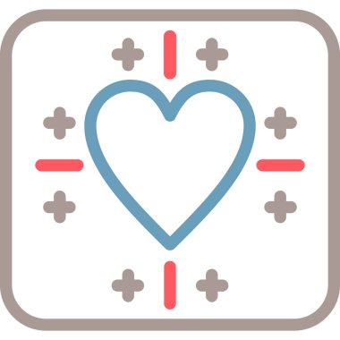 Kalp ikonu vektör illüstrasyonu