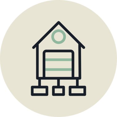 Bir ev simgesinin vektör illüstrasyonu