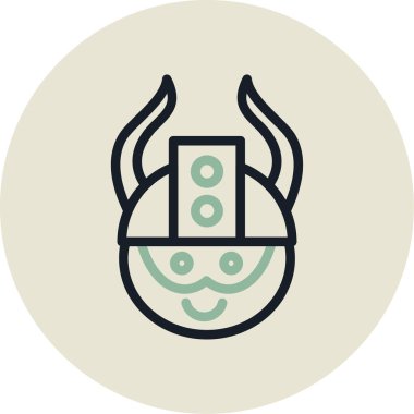 Şirin bir çizgi film simgesinin vektör çizimi