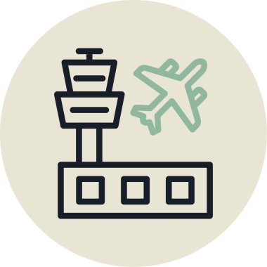 Havaalanı ikon vektör illüstrasyonu