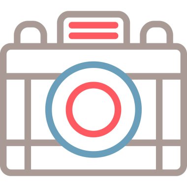 kamera fotoğrafçılık simgesi düz stil