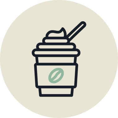 Modern kahve fincanı simgesinin vektör çizimi