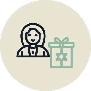 Kadın. Web simgesi basit illüstrasyon