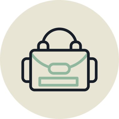 Çanta simgesinin vektör illüstrasyonu