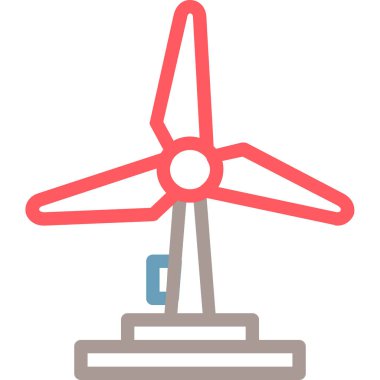 Yel değirmeni ikonu vektör illüstrasyonu