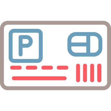 bilet ikonu vektör illüstrasyonu