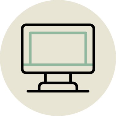 Monitör. Web simgesi basit illüstrasyon