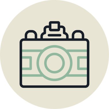 Kamera renkli vektör simgesi