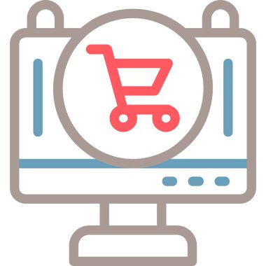 Alışveriş arabası vektör simgesi modern illüstrasyon