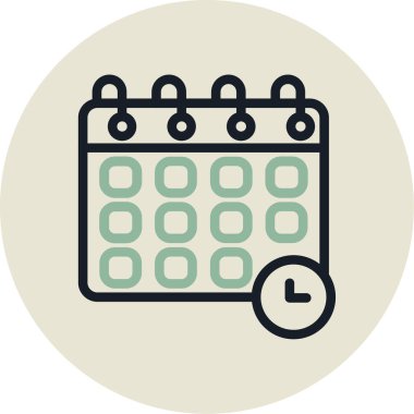 Takvim, web simgesi basit illüstrasyon