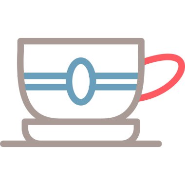 kahve fincanı renkli simge vektörü