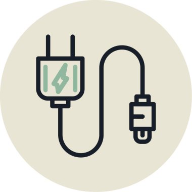 Elektrik dolgu simgesinin vektör illüstrasyonu