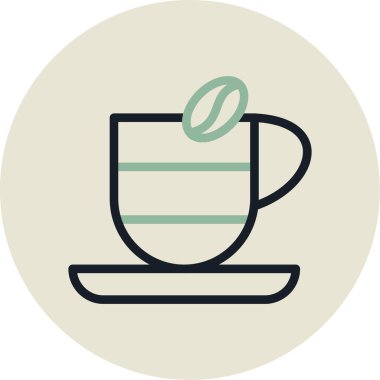 Kahve fincanı, basit tasarım vektör çizimi