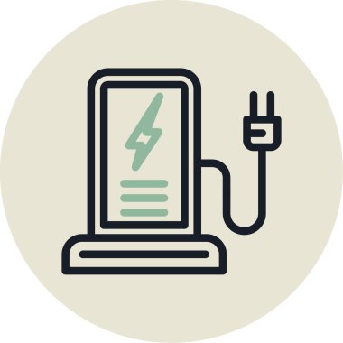 Bir elektrik dolgu simgesinin vektör illüstrasyonu