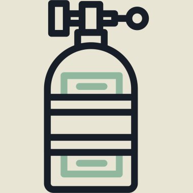 Bej arka planda saman simgesi olan yeşil sprey şişesi. vektör illüstrasyonu