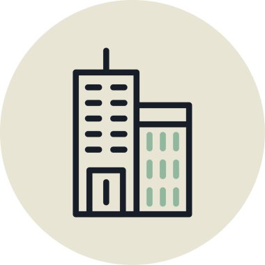 Bina. Web simgesi basit illüstrasyon