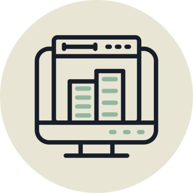 bilgisayar izleme simgesi, vektör illüstrasyonu