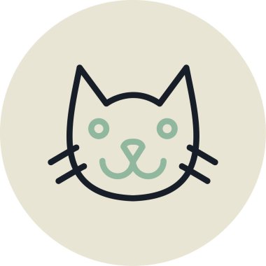vector illustration of cat face icon