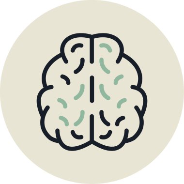 beyin modern ikon vektör illüstrasyonu